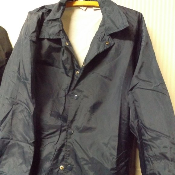 UNISEX, NAVY BLUE,LRGE, RAIN/WIND JACKET, SNAP CLOSURE - Picture 3 of 4